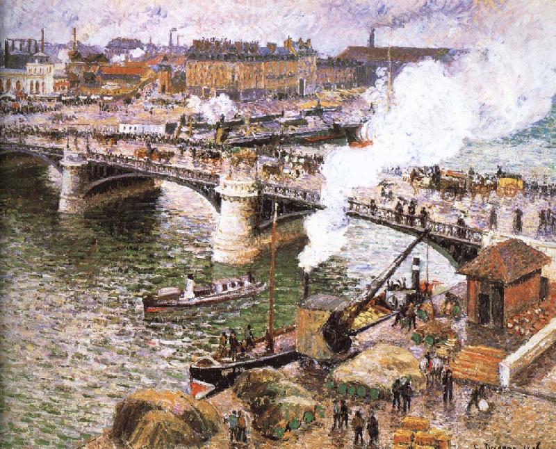 Camille Pissarro Rainy Rouen oil painting image